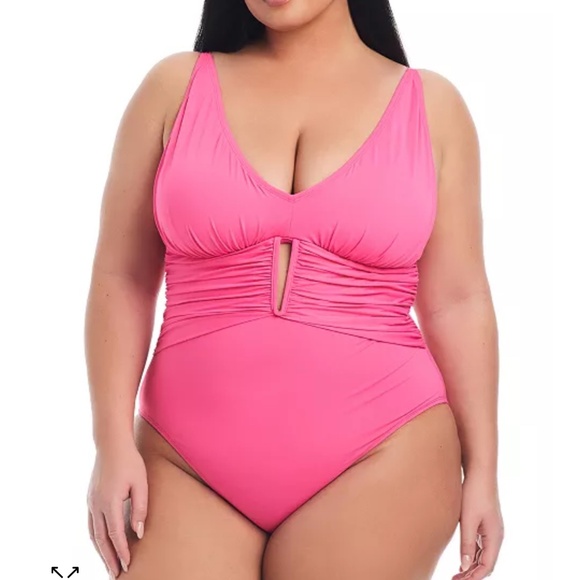Bleu by Rod Beattie Plus Size Ruched One-Piece Swimsuit - Picture 2 of 11